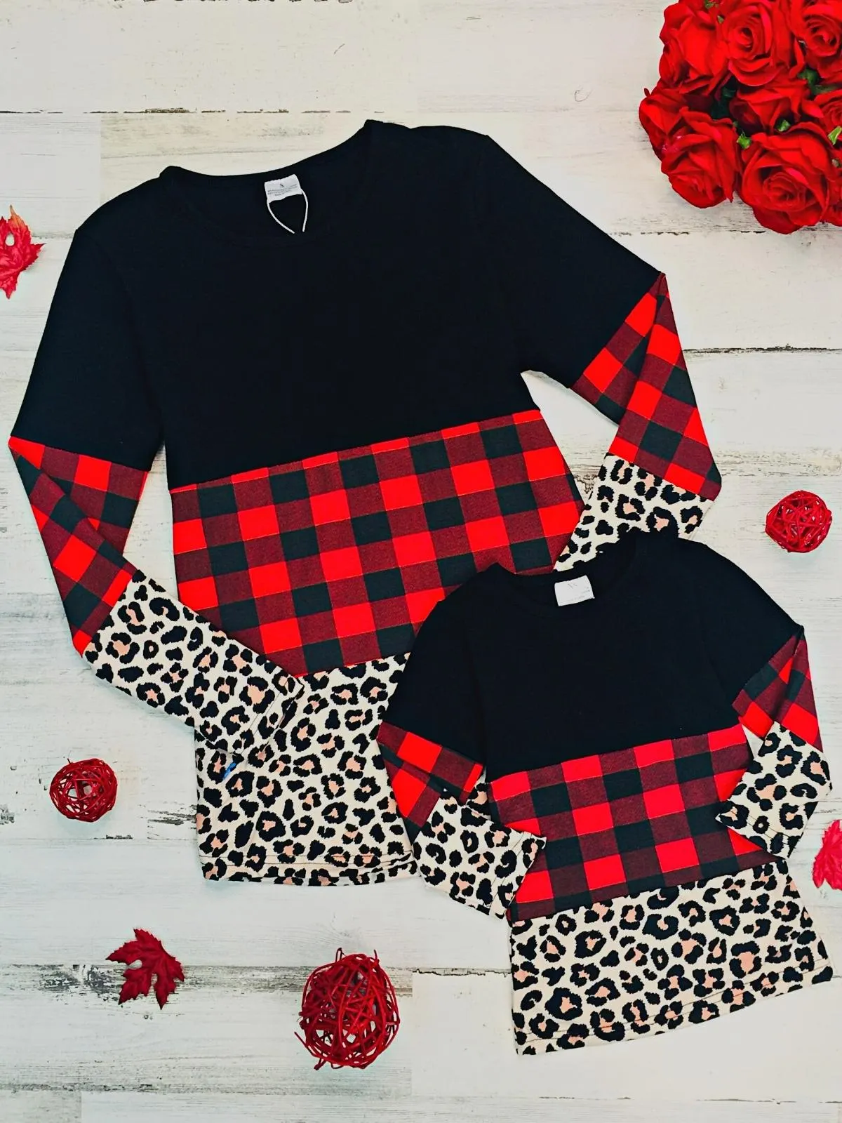 Mommy And Me Stand Out Leopard Colorblock Top