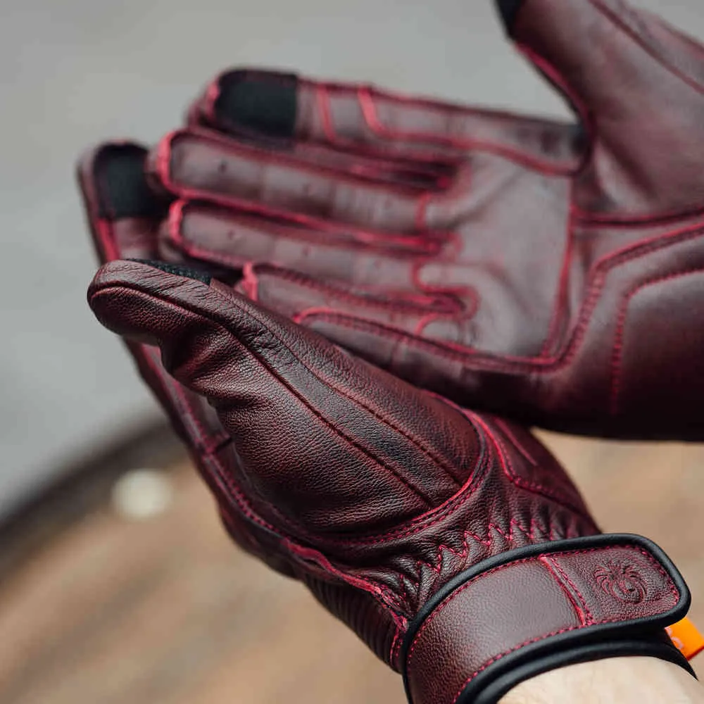 Motorcycle gloves Glory D3O Heritage Merlin, red