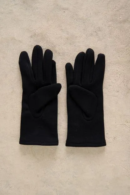 Navy Button Gloves