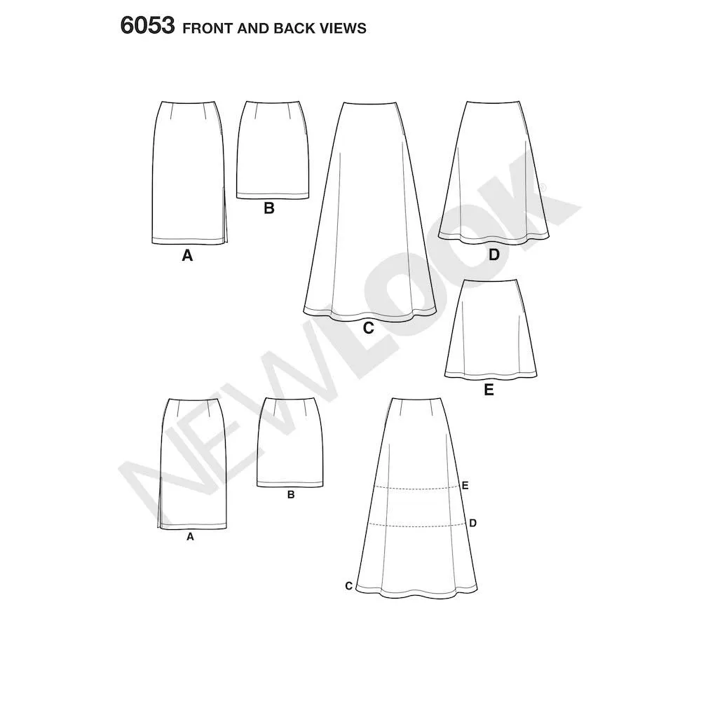 Newlook Pattern 6053 Misses' Skirts