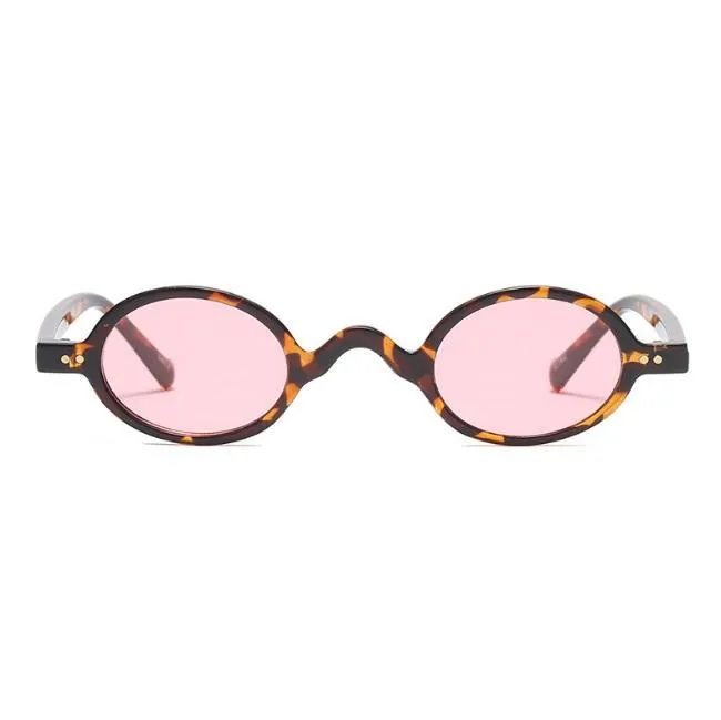 Oval Colorful Plastic Frame Trendy Sunglasses