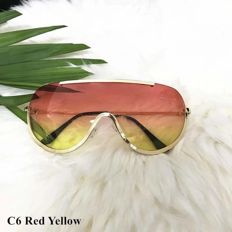 Oversized Shield Aviator Shades