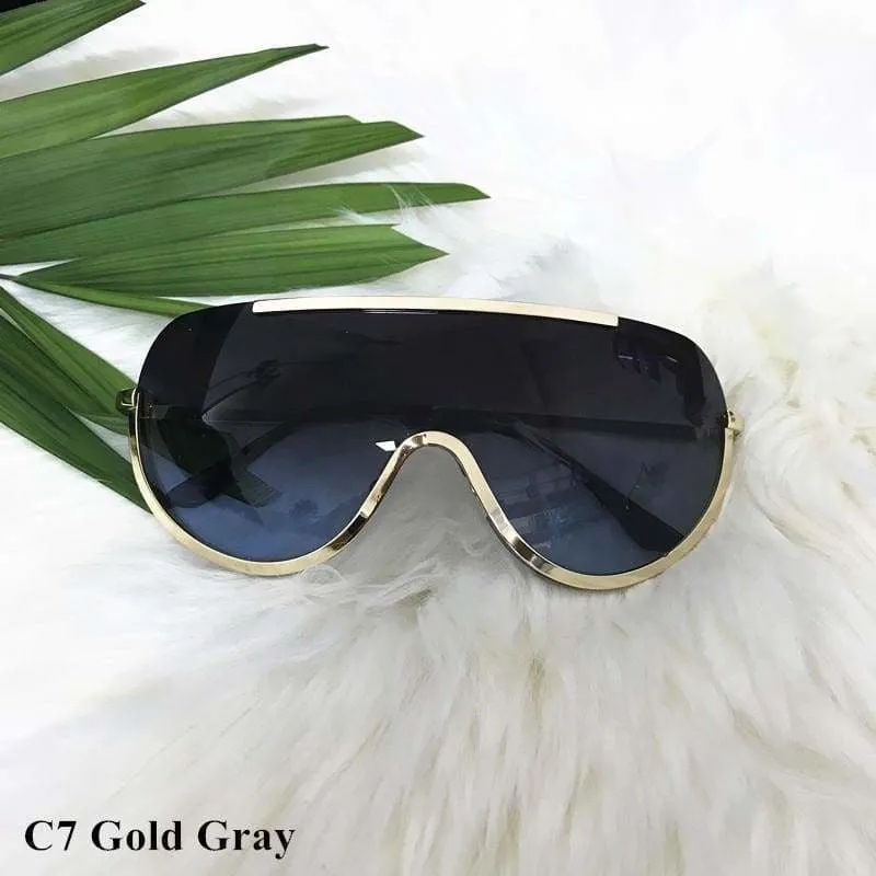 Oversized Shield Aviator Shades