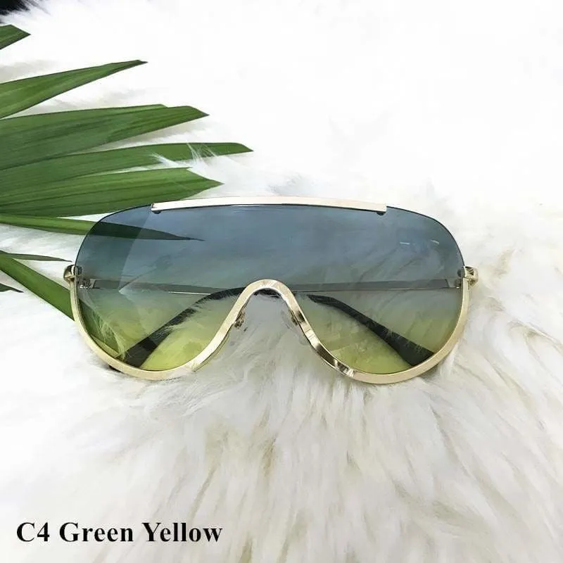 Oversized Shield Aviator Shades