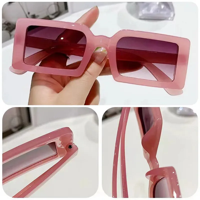 Personalized New Small Frame Rectangle Sunglasses Women Fashion Jelly Color Sun Glasses Women Travel Eyewear Uv400 Oculos De Sol