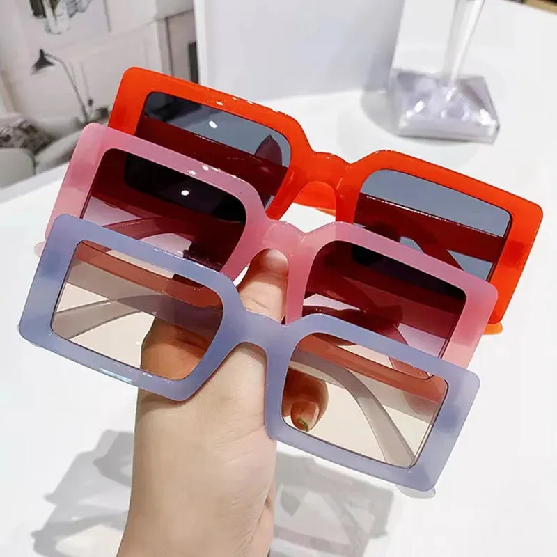 Personalized New Small Frame Rectangle Sunglasses Women Fashion Jelly Color Sun Glasses Women Travel Eyewear Uv400 Oculos De Sol