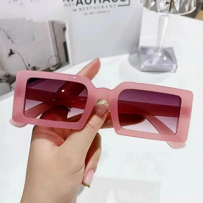 Personalized New Small Frame Rectangle Sunglasses Women Fashion Jelly Color Sun Glasses Women Travel Eyewear Uv400 Oculos De Sol