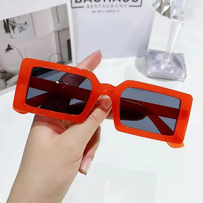 Personalized New Small Frame Rectangle Sunglasses Women Fashion Jelly Color Sun Glasses Women Travel Eyewear Uv400 Oculos De Sol