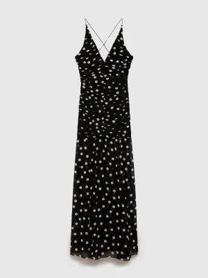 Polka dots draped dress