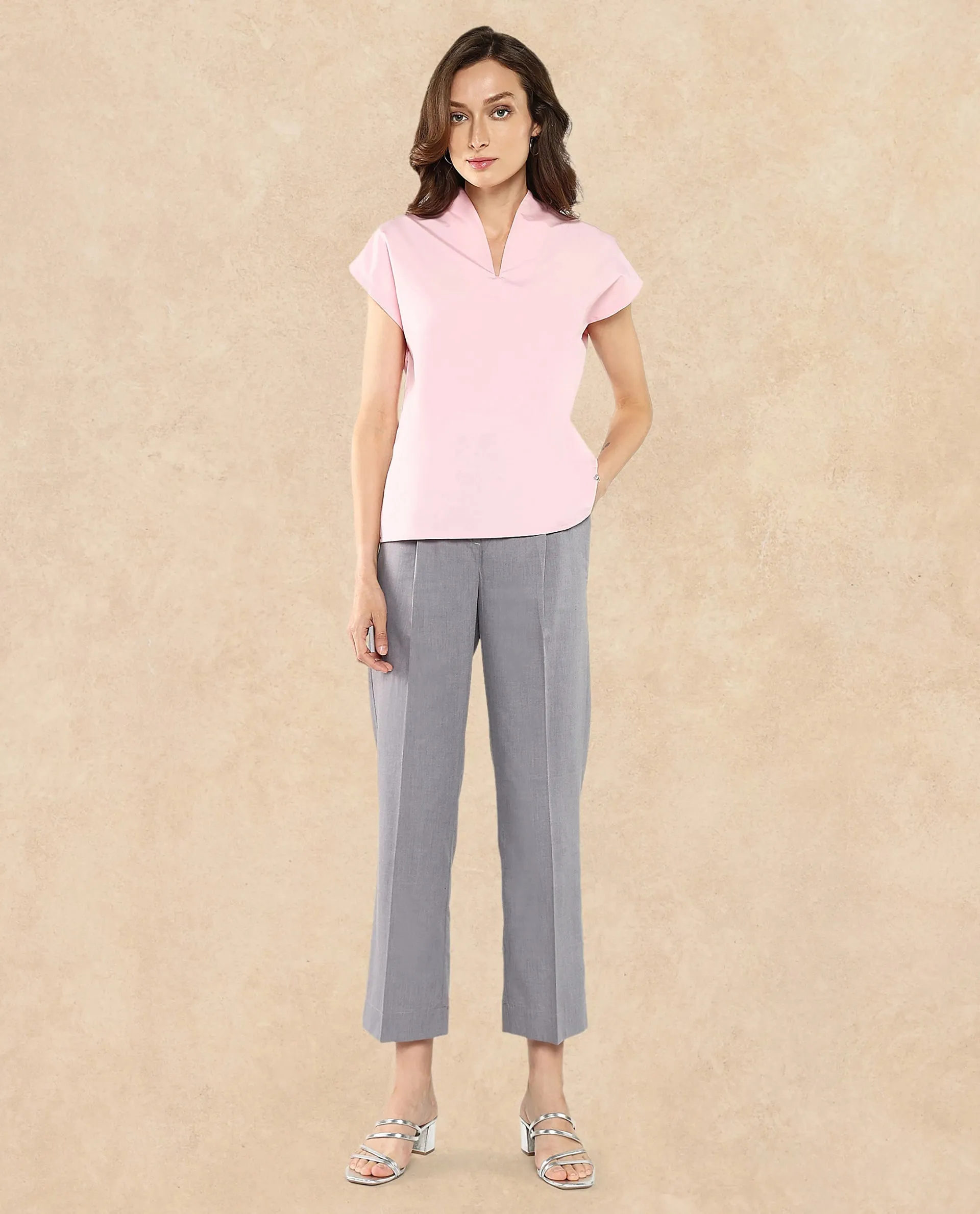 Rareism Women Nopplo Pink Plain Top