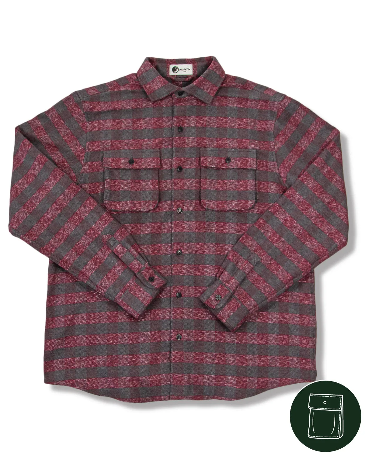 Relaxed Flannel, Burgundy