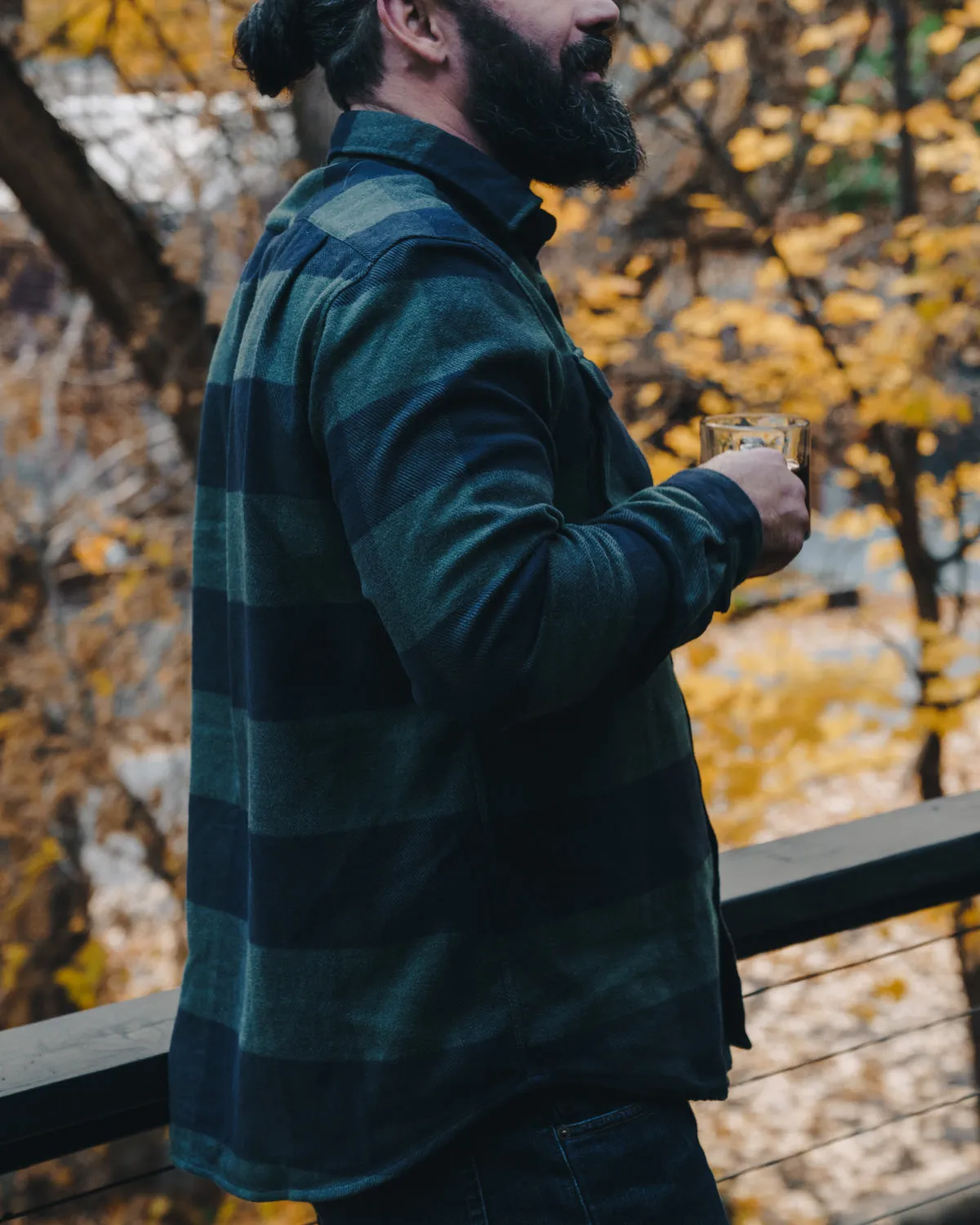 Relaxed Flannel, Giant Gingham in Navy