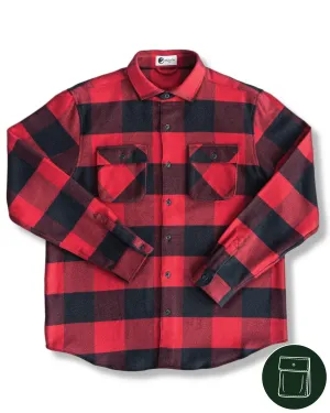 Relaxed Flannel, Giant Gingham in Vermillion