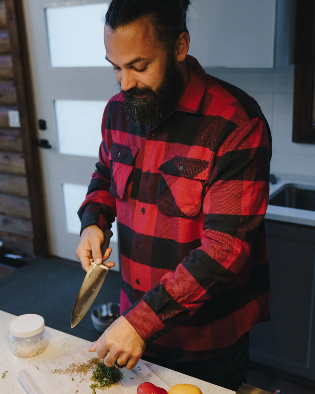 Relaxed Flannel, Giant Gingham in Vermillion