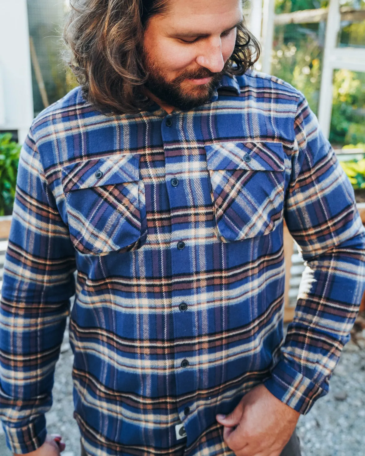 Relaxed Flannel, Pecan Plaid