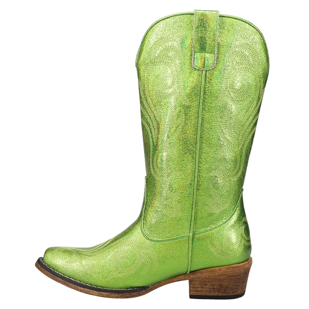 Riley Metallic Embroidered Snip Toe Cowboy Boots