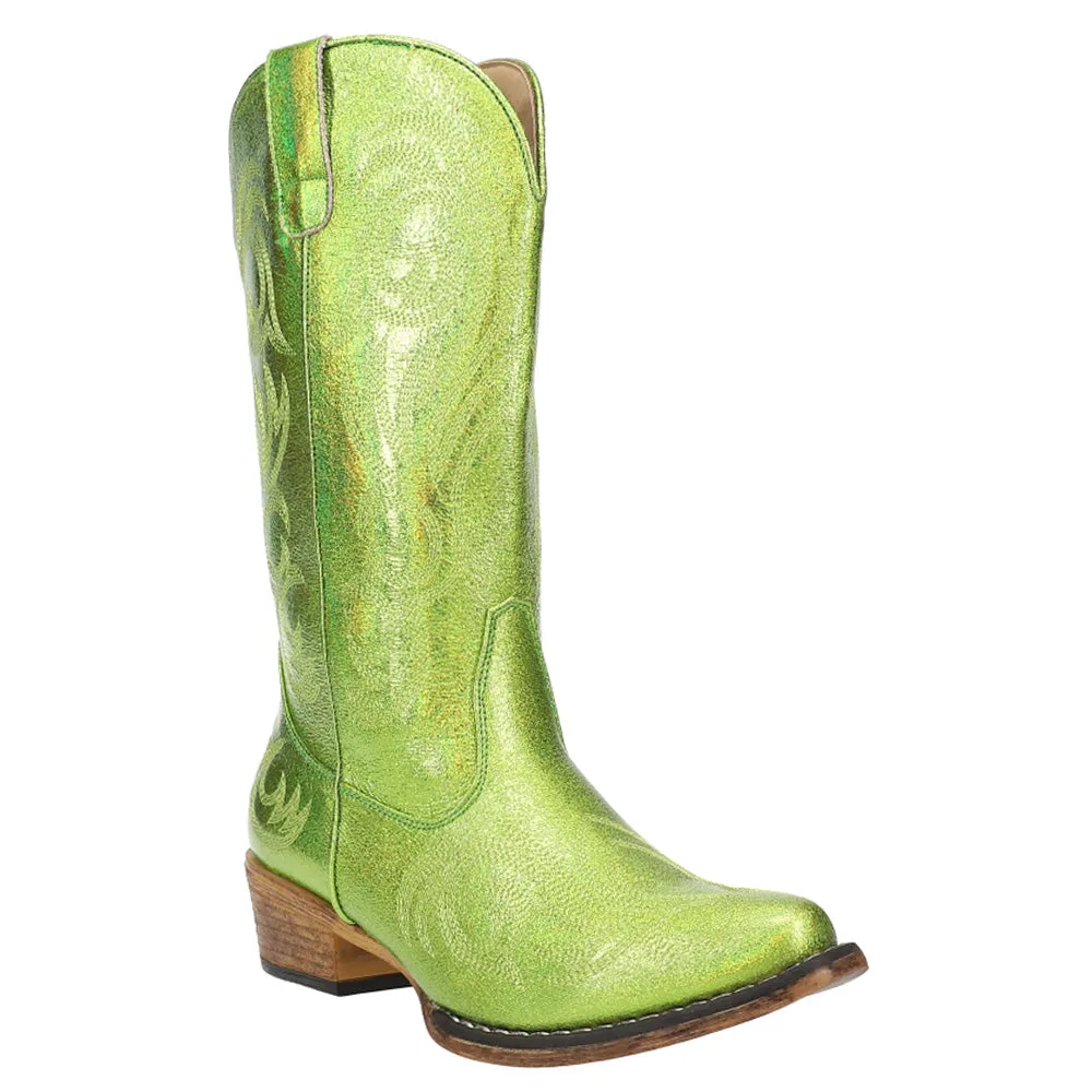 Riley Metallic Embroidered Snip Toe Cowboy Boots