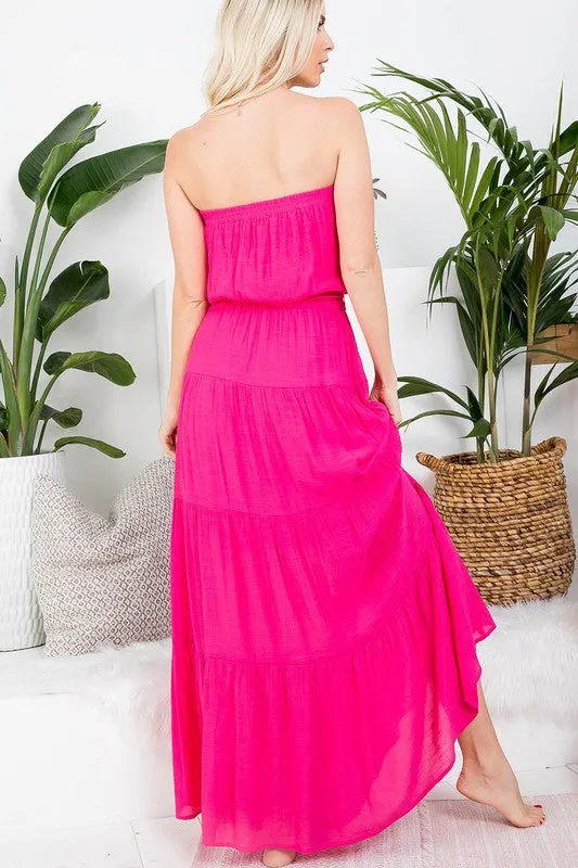 Rose Red Flowy Maxi Dress