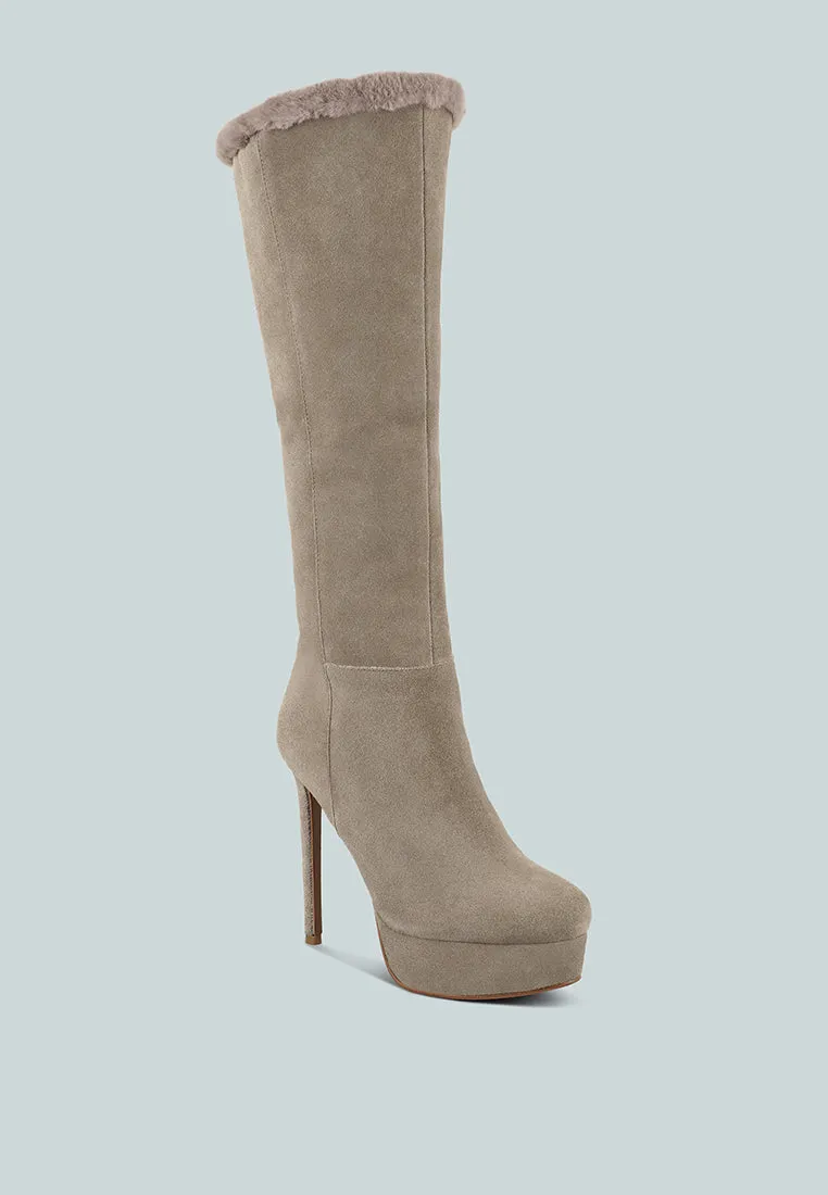 Saldana Convertible Suede Leather High Boots