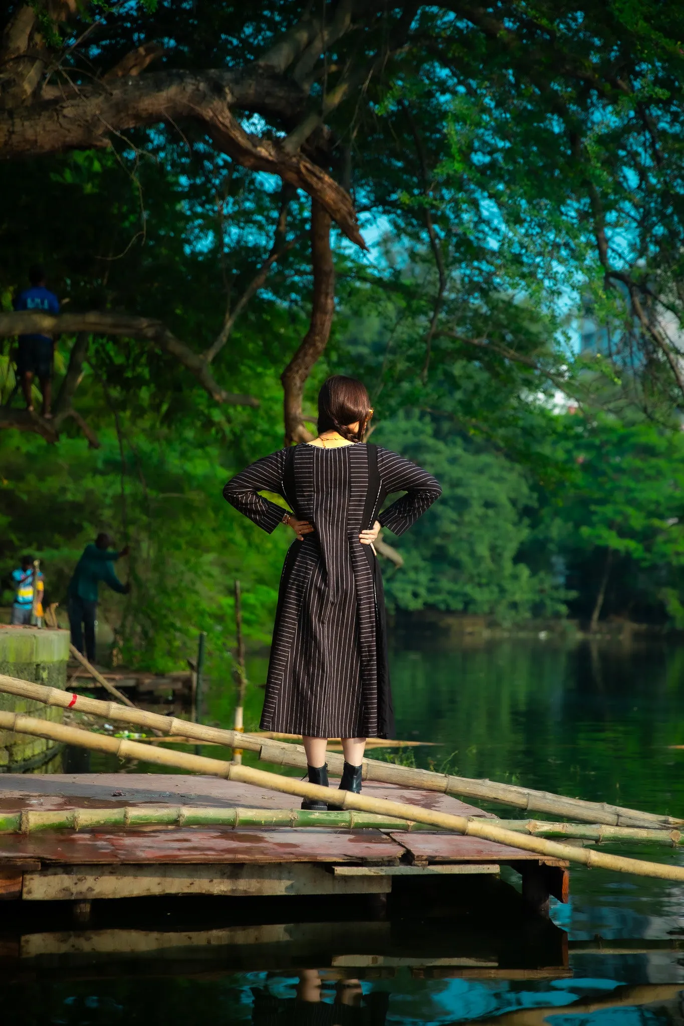 Siren Striped Black Dress