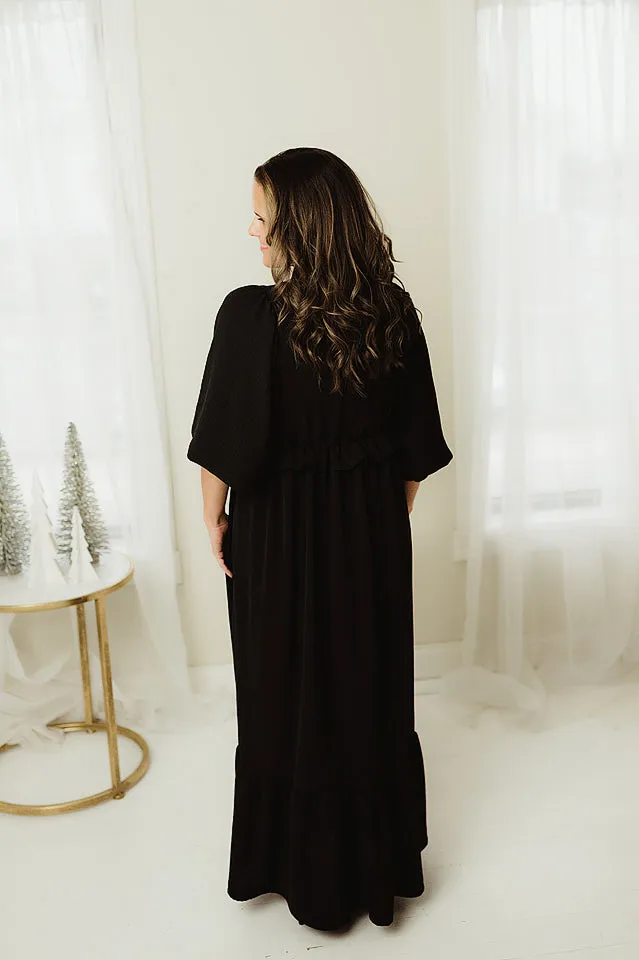 Solid Ruffle Maxi