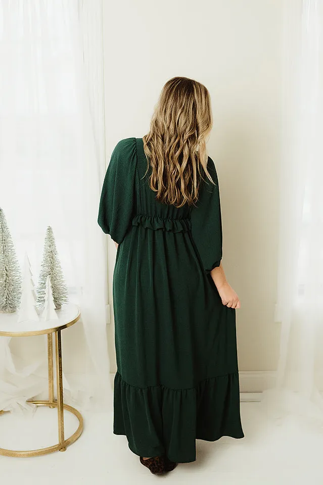 Solid Ruffle Maxi