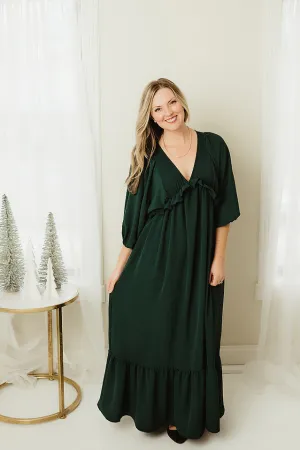 Solid Ruffle Maxi