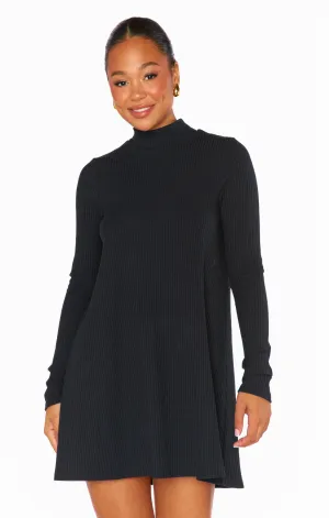 Tammy Turtleneck Dress ~ Winter Rib Black