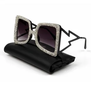 Trendy Big Frame Bling Sunglasses