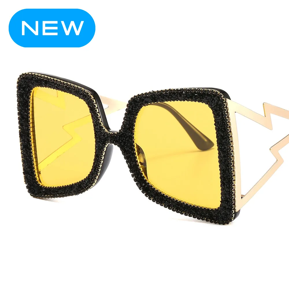 Trendy Big Frame Bling Sunglasses