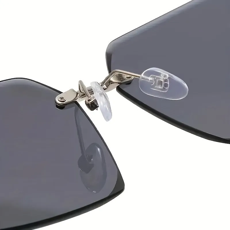 Trendy Fashion Unisex Rimless Oversized Trendy UV Protection Sunglasses