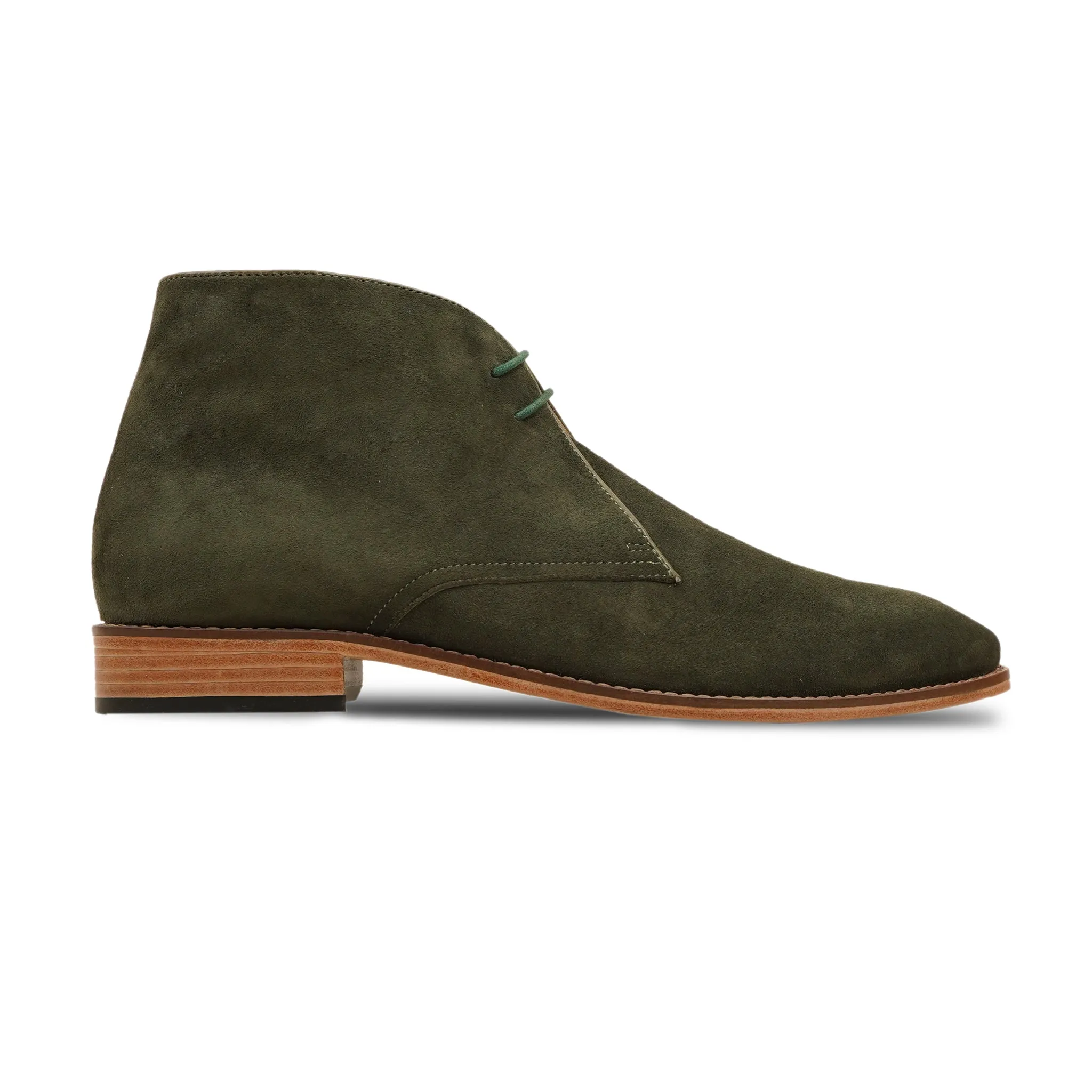 Victor - Men's Olive Green Kid Suede Chukka Boot