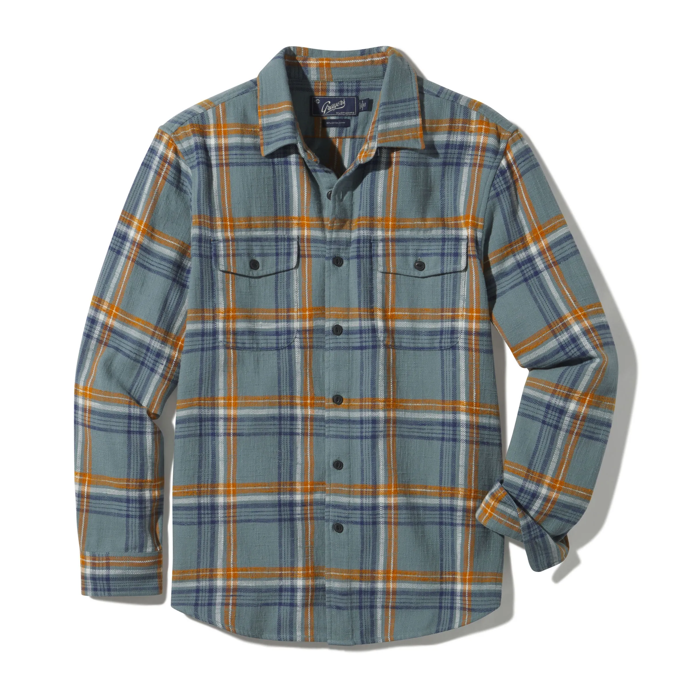 Vintage Slub Twill Shirt - Blue Lead Buckthorn