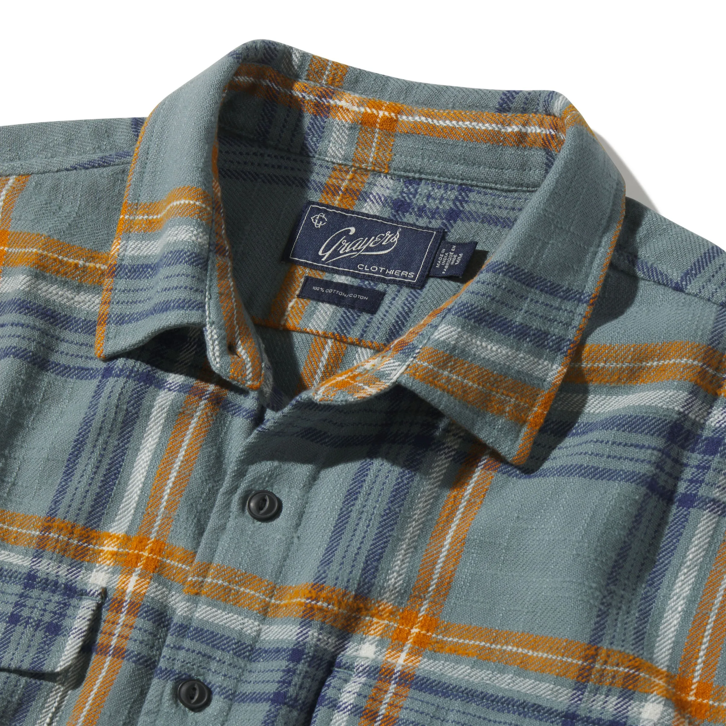 Vintage Slub Twill Shirt - Blue Lead Buckthorn