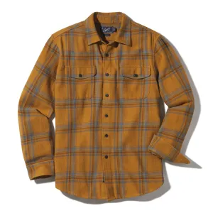 Vintage Slub Twill Shirt - Golden Brown Blue