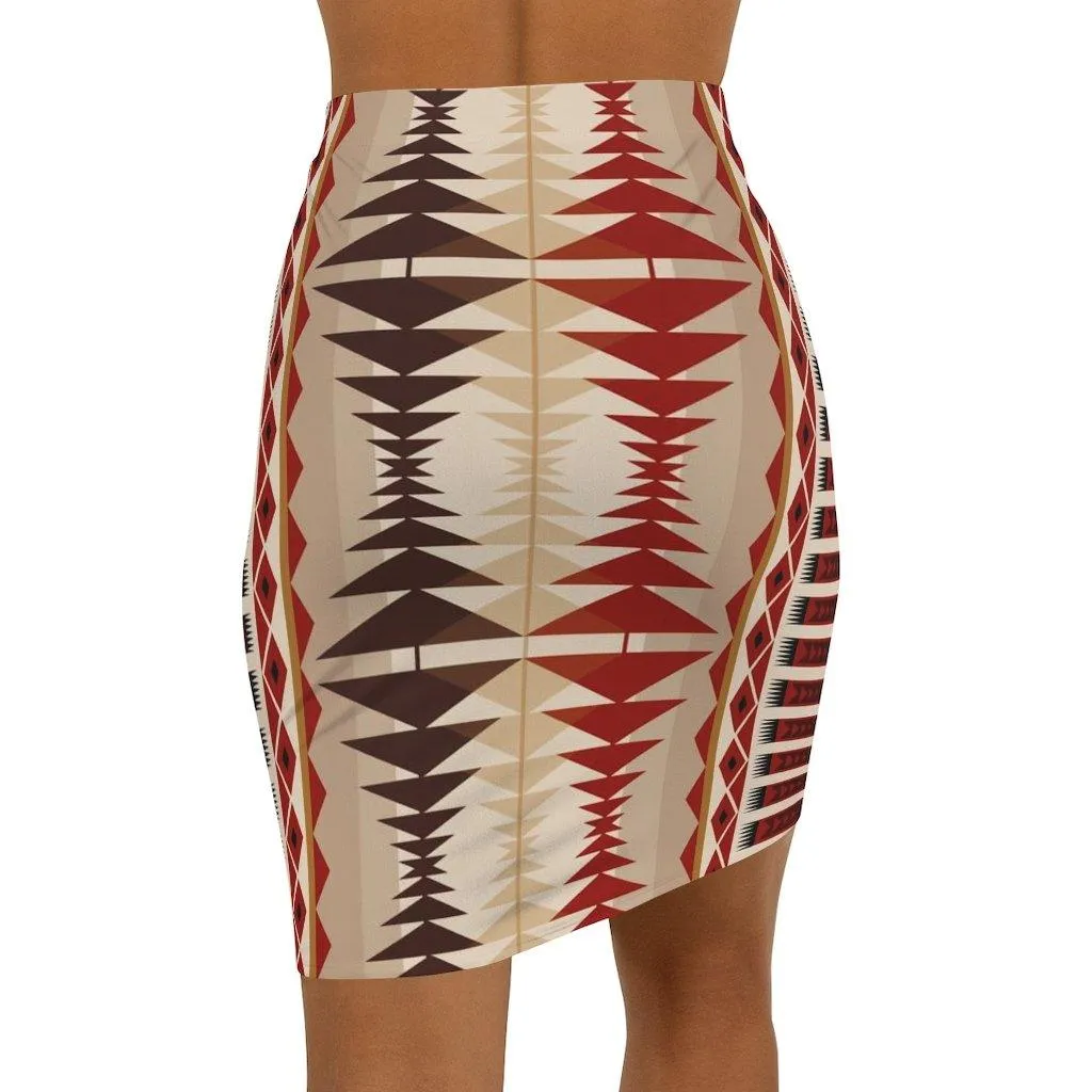 Womens Mini Skirt, High Waisted /multicolor Brown Pencil Skirt