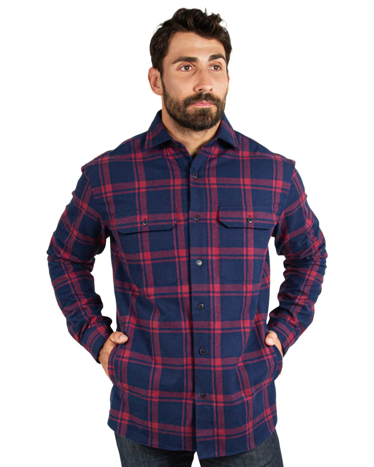 Yukon Flannel Shirt Jacket, Burgundy